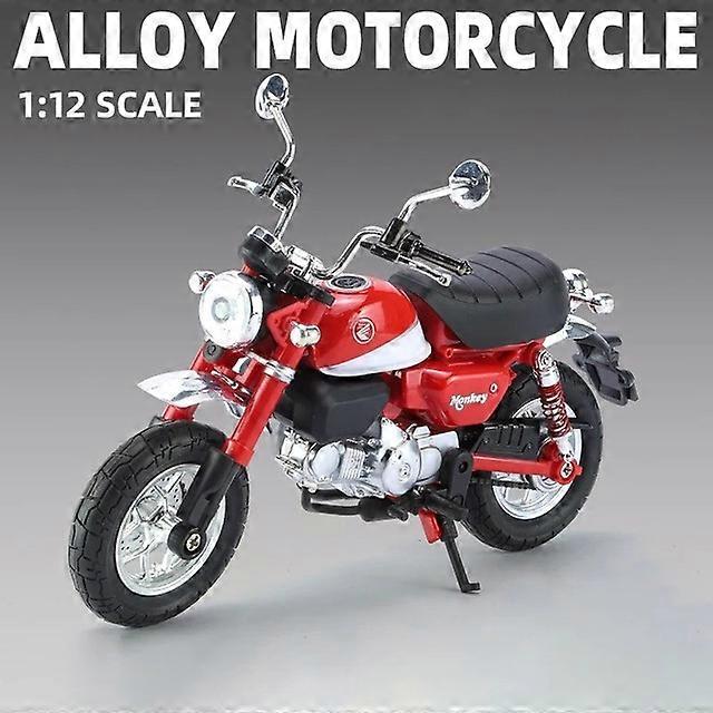 1:12 Honda Monkey 125 Μοντέλο μοτοσικλετών κραμάτων Die Cast Toy Vehicle Simulation Sound and Light Off Road Autocycle Collection Toys