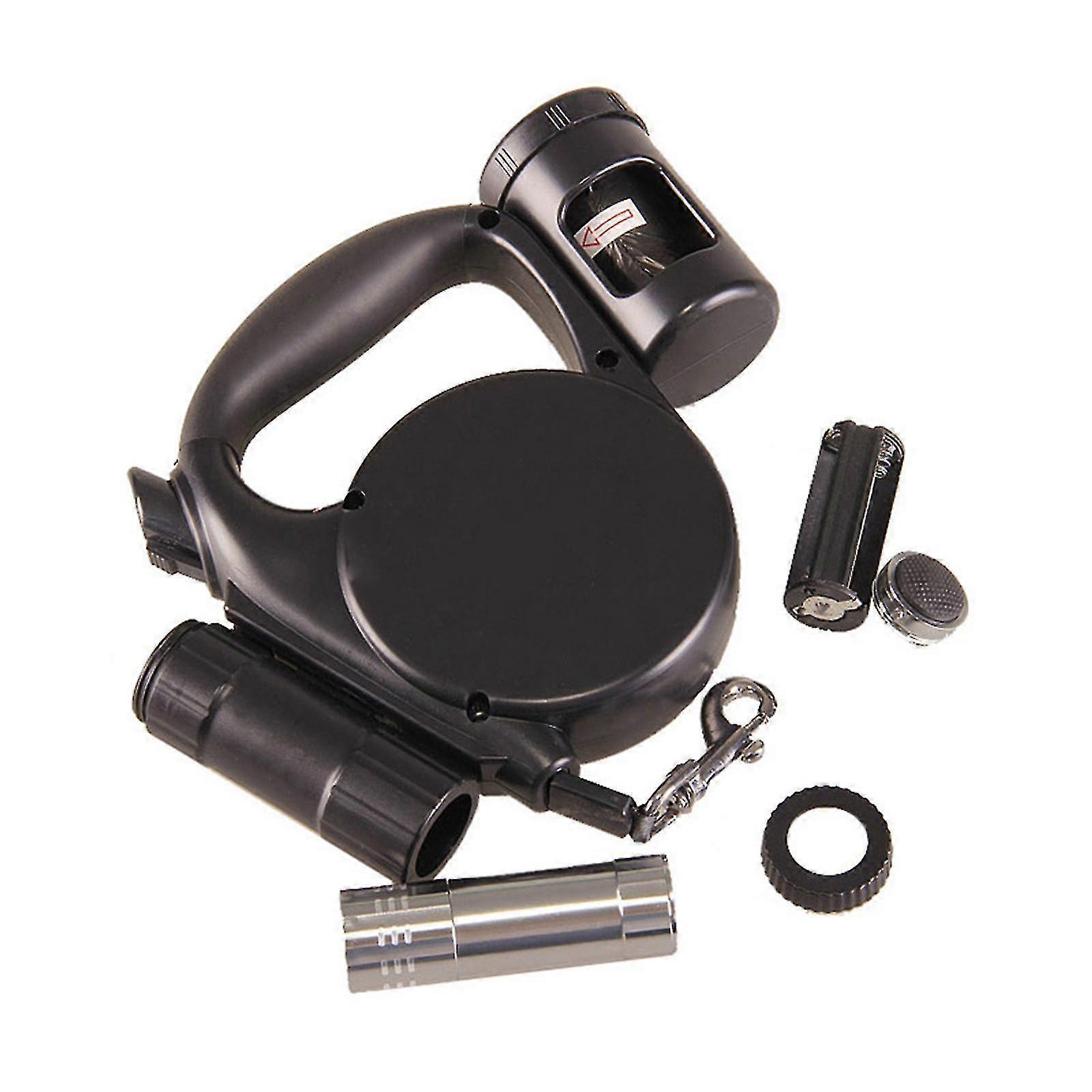 Retractable Dog Leash With Detachable Flashlight & Poop Bag Storage Rack For Pet One-handed Brake