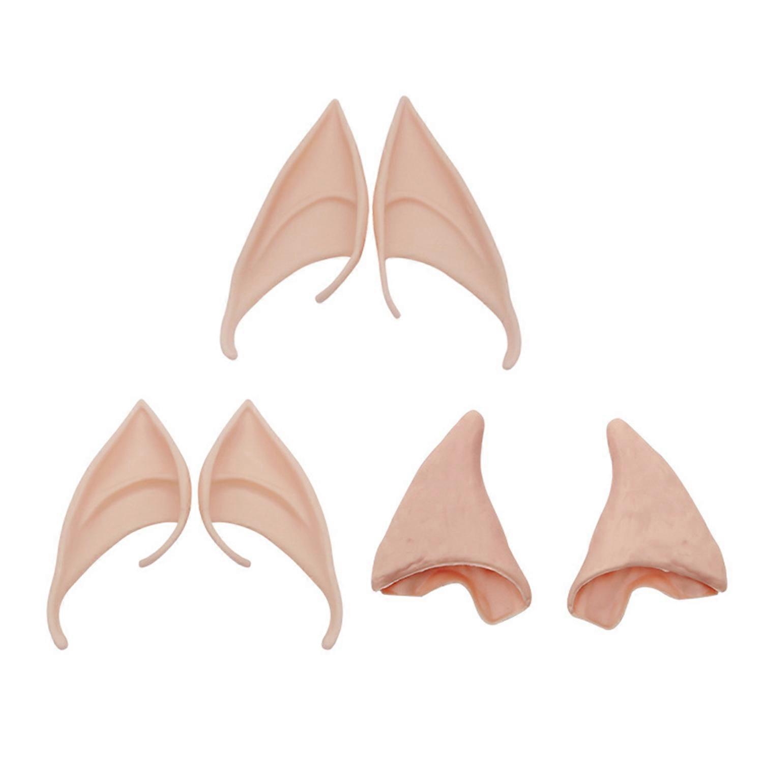3 Pairs Rubber Elf Ears 10cm 12cm Role-Playing Decorative Ears Cosplay Fairy Pixie Soft Pointed Tips