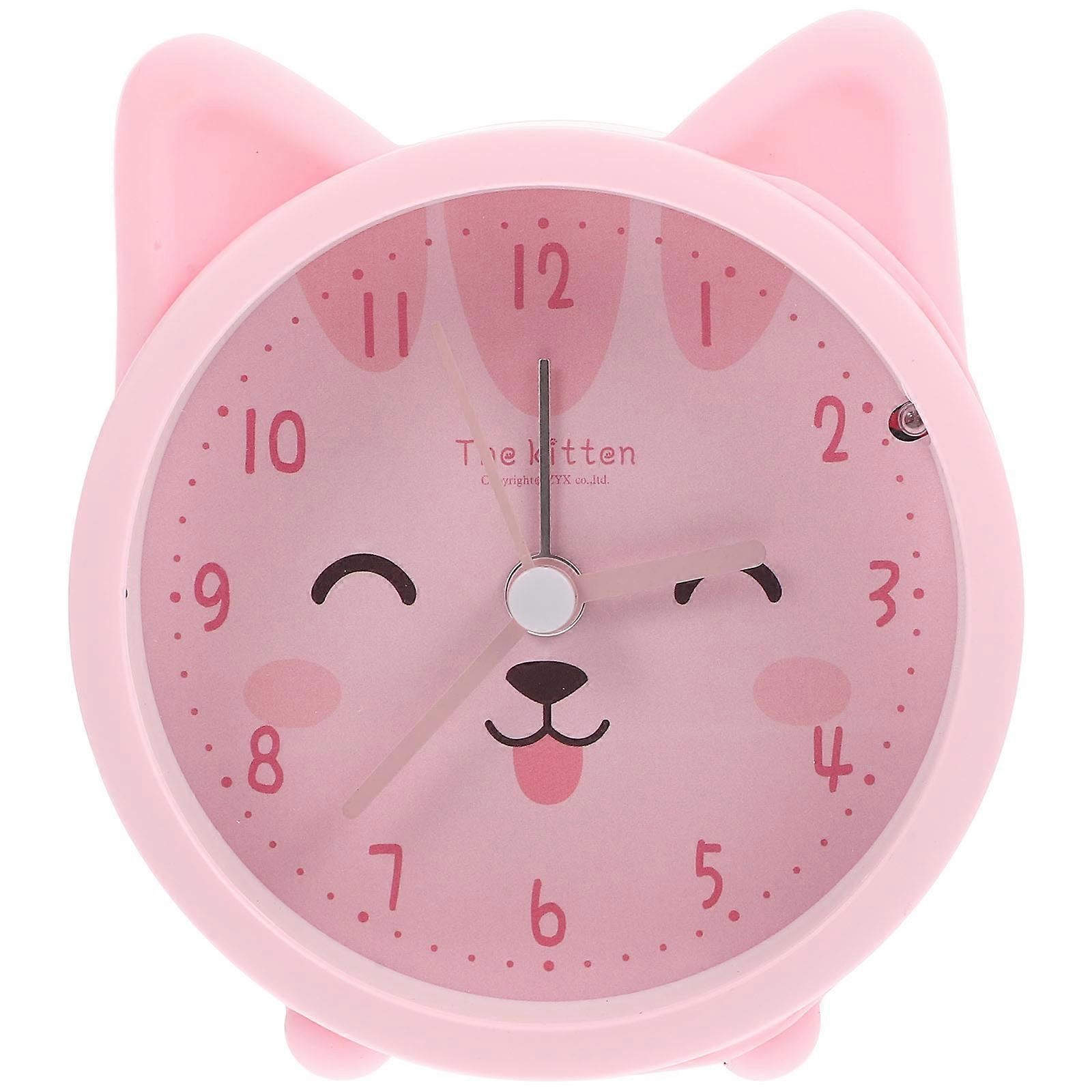 Lovely Kitten Ear Alarm Clock Mute Alarm Clock Desktop Alarm Clock Without Battery