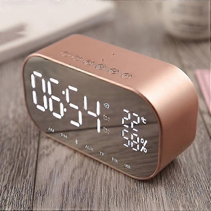 Fm Bluetooth Speaker Alarm Clock - Thermometer, Hands-free Calls, Desktop