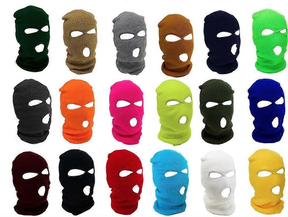 Warm winter three-hole mask ski masks knitted skull hood
