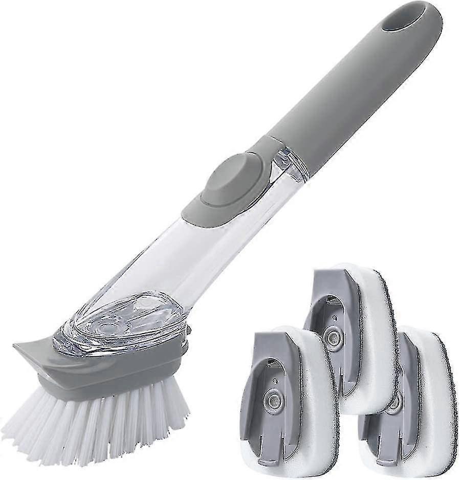 3 In 1 Dishwashing Brush With Detergent Dispenser, Dishwashing Brush