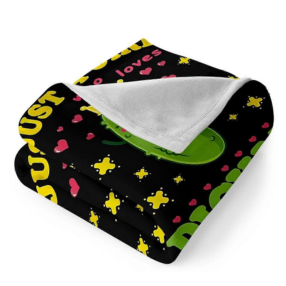 Pickle Blanket Funny Comfy Plush-Just a Girl Who Loves Pickle