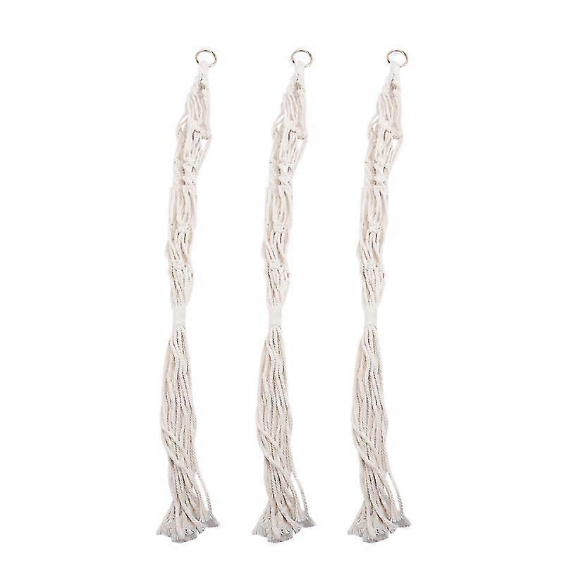 3pcs flowerpot hanging net hand knitting string bag wall-mounted decor for home garden store size small