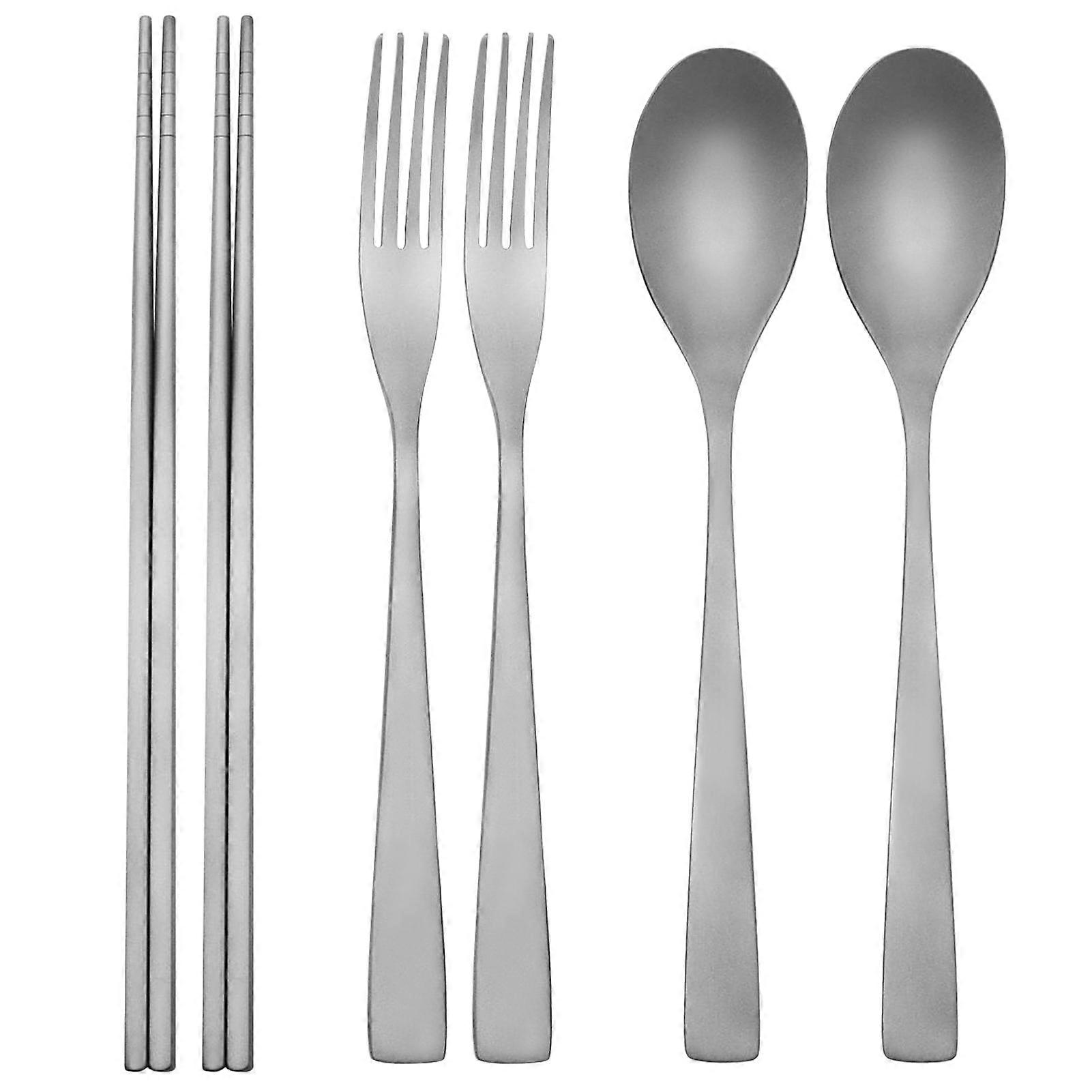 Titanium Fork Spoon Chopsticks Ultra Light Strong Tableware Portable Cookware Camping Utensils for Camping Hiking Backpacking Picnic Home School Use
