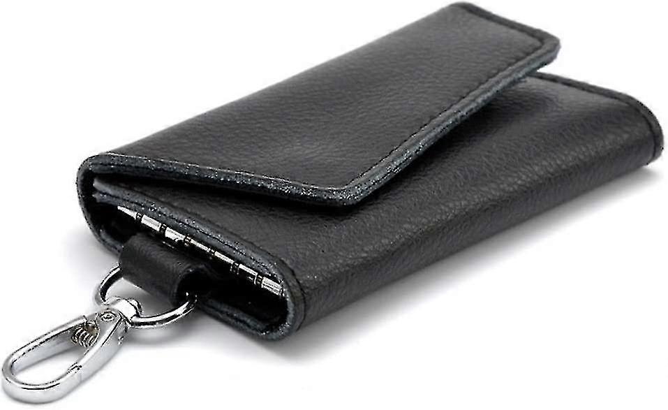Leather Key Case, Leather Key Pouch (black)