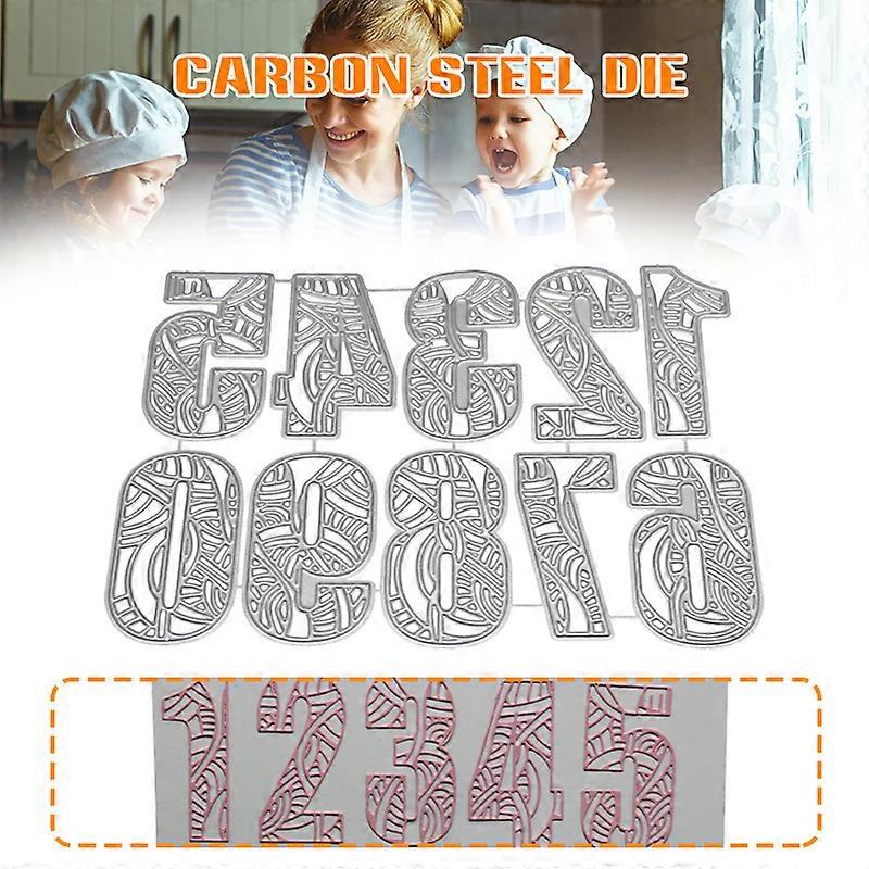 Creative Numbers Cutting Dies 0 to 9 Carbon Steel Cutting Mold DIY Background Embossing Tool for