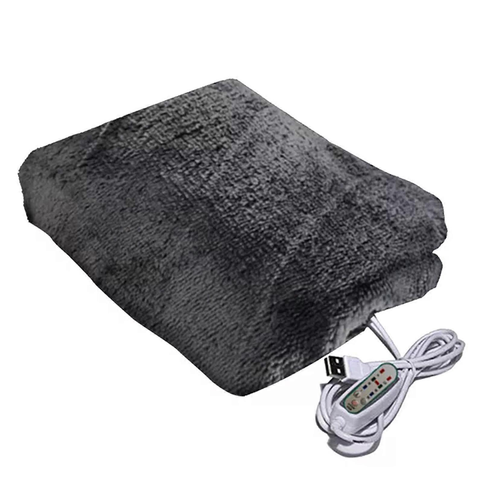 USB Electric Heating Blanket Portable Plush Throw Carpet Wearable Warm Shawl USB Charging