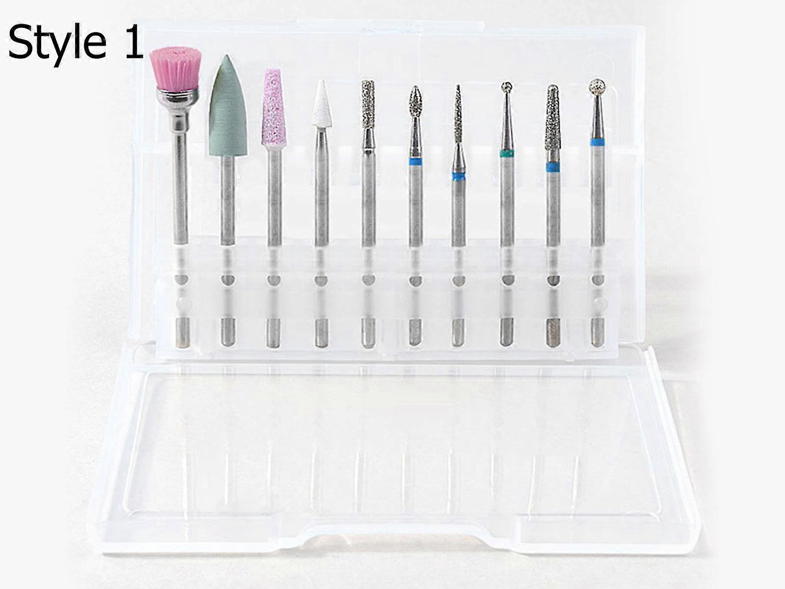 10pcs Electric Nail Drill Machine Bits Set Nail Manicure Pedicure Tools Style 1