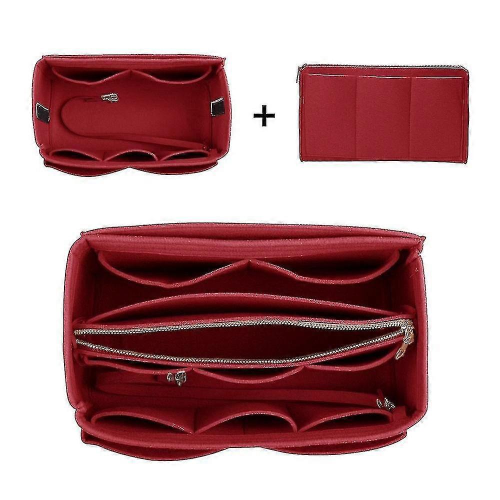 Handväska Organizer Insert Filtväska med dragkedja Handväska Tote Shaper Multi Pockets Stora förvaringspåsar -Suzuka