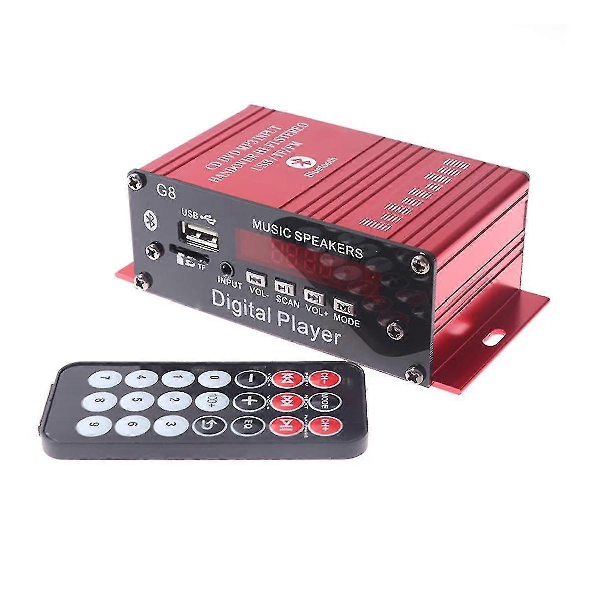 G8 Car 12V 200W 4 Channel Digital Power Amplifier Stereo Bluetooth AUX FM MP3 with Remote Control