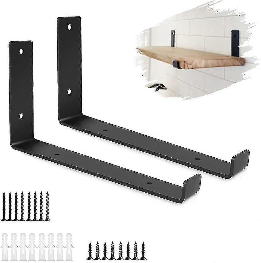 Black Shelf Bracket, 2 Pcs Heavy Duty Shelf Brackets Industrial Shelf Bracket