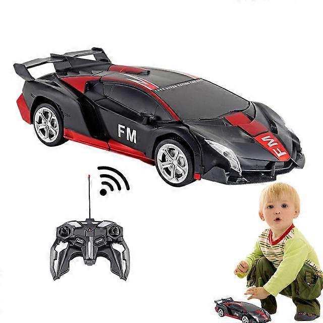 JWL-Transforming Car Electric Robot Car For Kids 1:18 Transform Toys Shapeshifting Robot Remote Control Vehicle With One Button