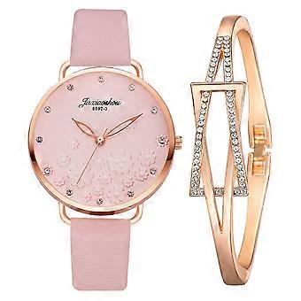 Ladies Bracelet Watch Set Three Dimensional Flowers Dial Watch Elegant Bracelet