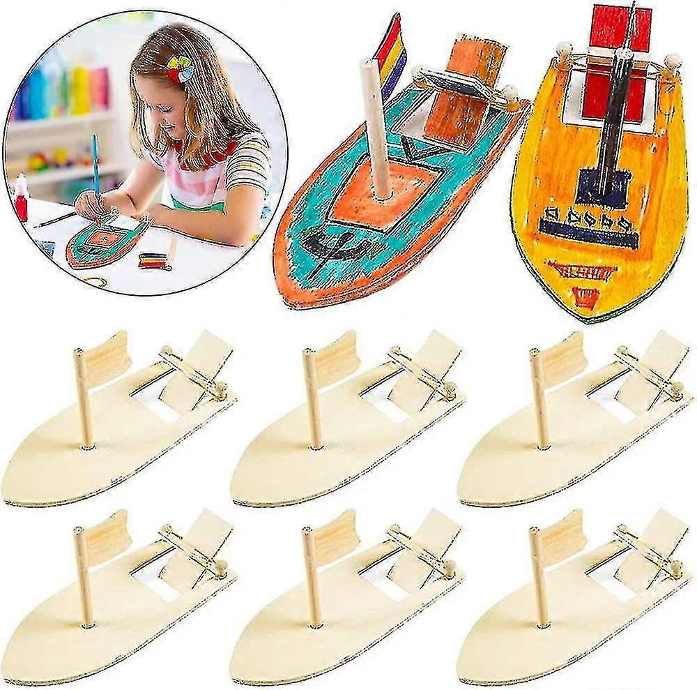 סירת מפרש מעץ גומי רצועת מפרש סירת משוט ילדים ציור קישוט Diy בעבודת יד תיקים חומר צ'יל