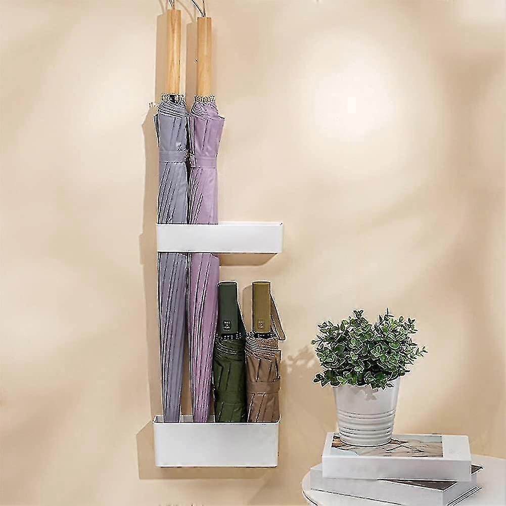 2pcs Umbrella Stand Holder No Drill Rustproof For Home Indoor, Adjustable Wall Mounted Japanese Style Umbrella Storage
