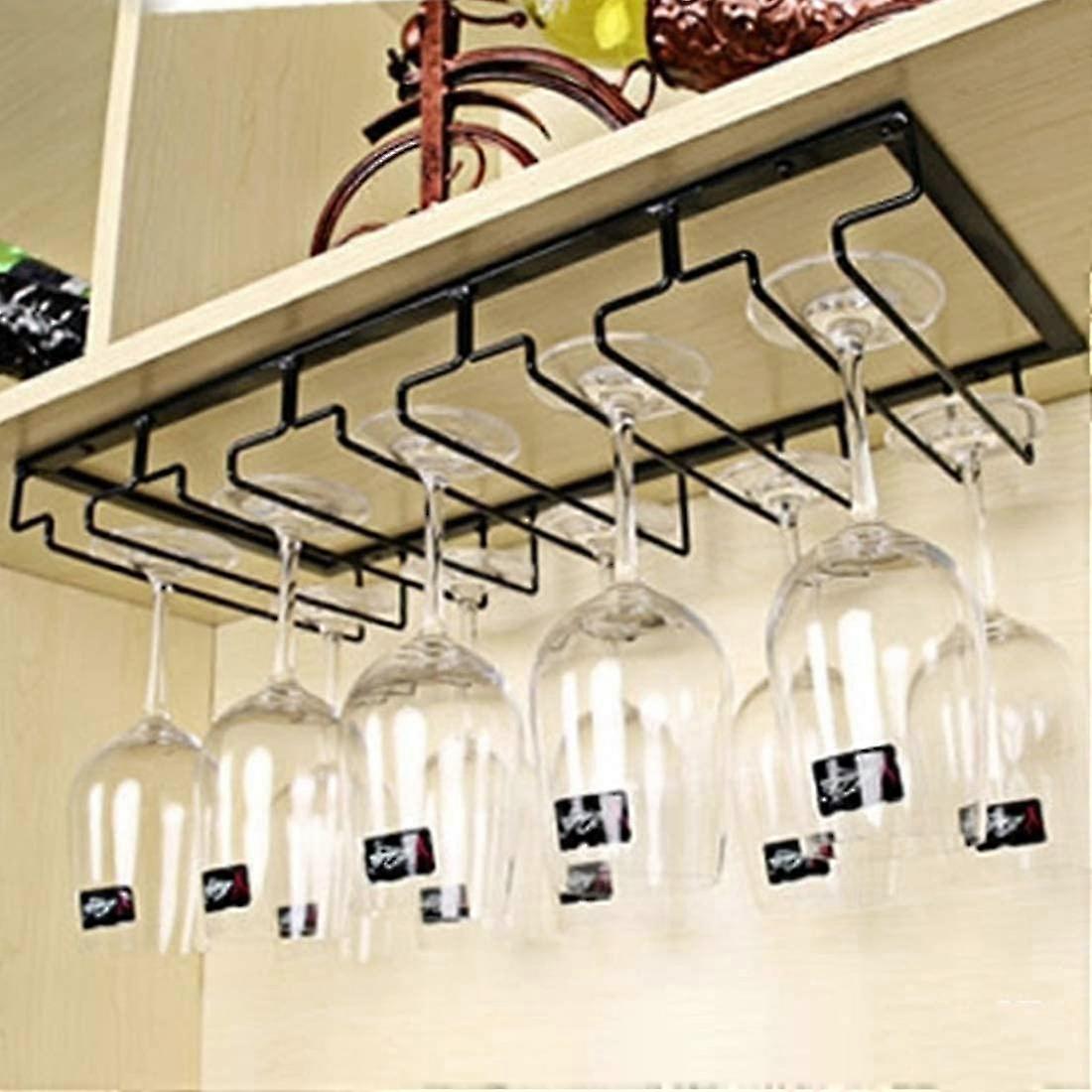 Hanging Glass Rack - Wine Glass Rack With 5 Rails For 10-15 Glasses, 50 X 22.5 X 5.5 Cm