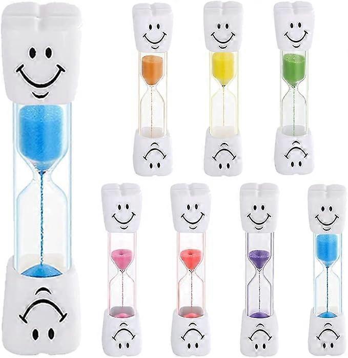 8-piece children's hourglass, kitchen timer, hourglass timer, 3-minute children's dental hourglass, toothbrush hourglass timer (7 colors)