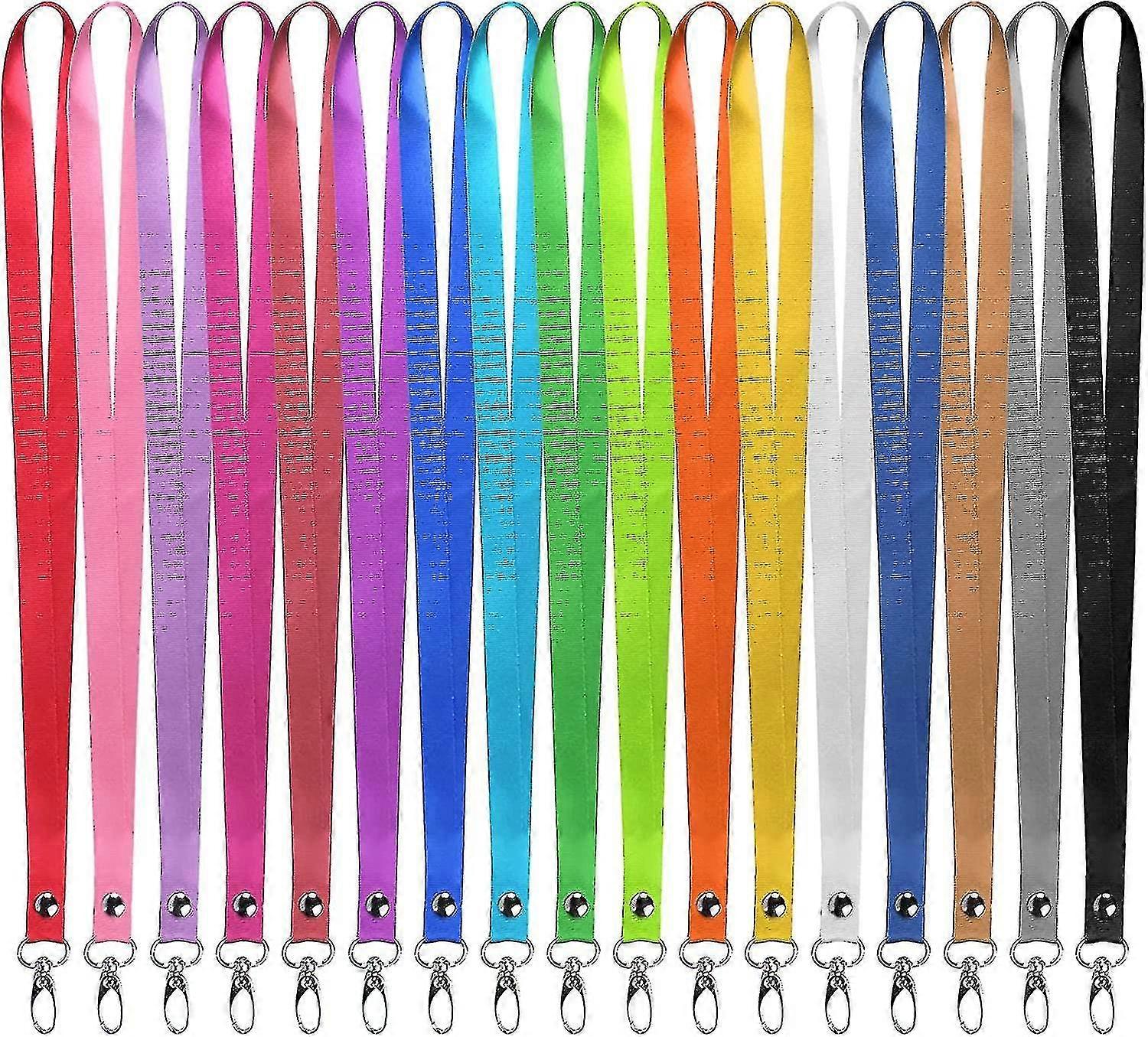 18 Pcs Mixed Colours Neck Lanyard, Lanyard Neck Strap And Strong Clip, Bulk Badge Lanyards