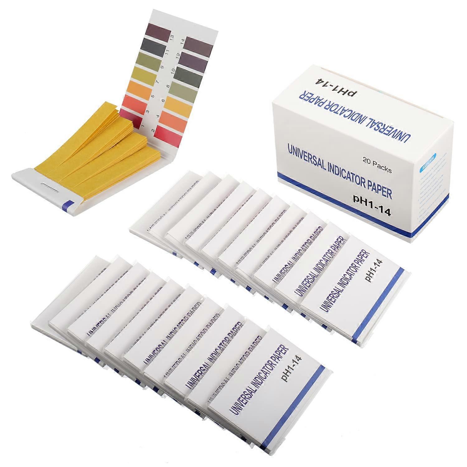 20 Pack 1600 Strips pH 1-14 Test Paper Extensive Test Paper