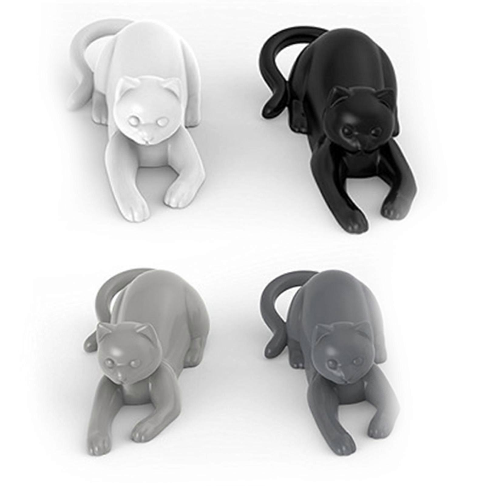 4Pcs Cute Cat Fridge Magnet Kitten Figure Magnetic Craft Model Ornament Creative Resin Animal Refrigerator Message Holder Magnet Wall Decoration for H