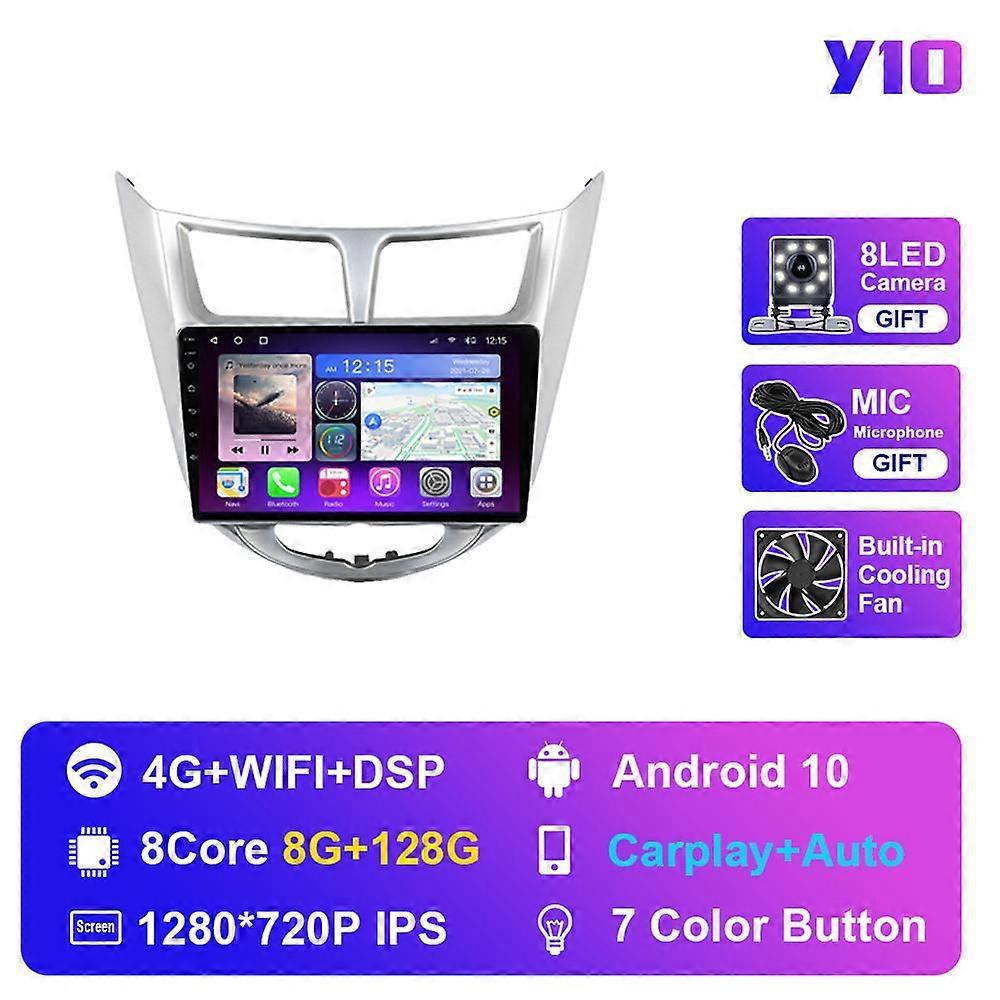 Car Radio Android Auto For Hyundai Solaris Accent I25 Verna 2010-2016 Stereo Multimedia Video Player Audio Navigation