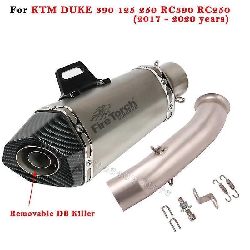 Slip On For KTM DUKE 390 125 250 RC390 2017 2018 2019 2020 Motorcycle Escape Exhaust Modify Muffler With Mid Link Pipe DB Killer