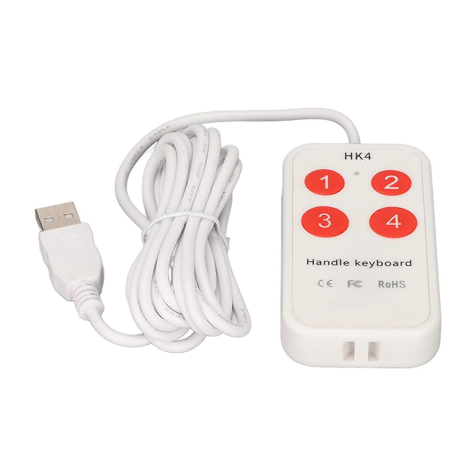 Handle Keyboard 4 Keys Programmable Custom USB Pocket Keyboard General Mini Button Keypad for Game Laptop YEMMA
