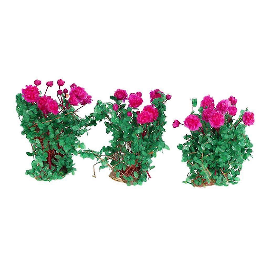 3x Miniature Flower DIY Model Building Scenery Artificial Flower Violet