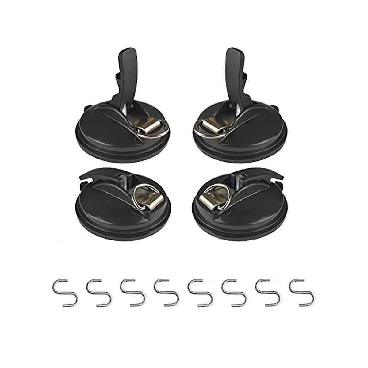 4Pcs Heavy Duty Suction Cup Anchor Strong Suction Cups with Hooks for Fixing Car Awnings, Smoothing