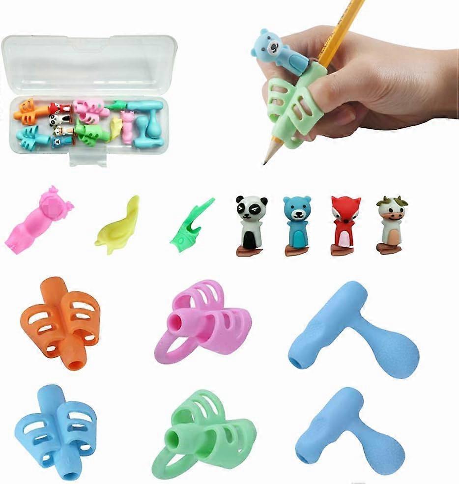 Child Finger Guide, 15 Pack, Pencil Grips for Kids Writing, 6-Step Posture Correction, Handwriting Training Aid