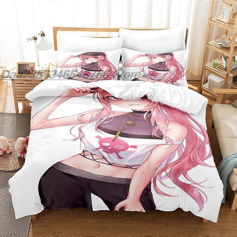 y91 Lakan Mori Calliope Sängkläder Set Enkelrum Full Queen King Size Säng Set Aldult Barn Sovrum Påslakan Set 3D-tryck Kawaii Anime Lakan