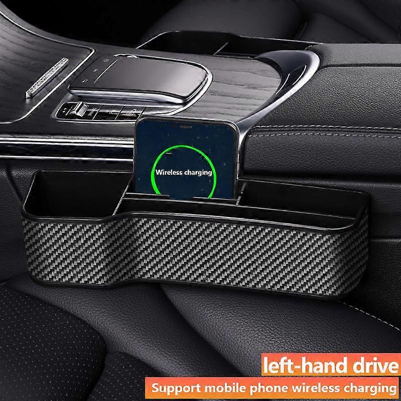 ألياف الكربون الجلود مقعد السيارة متعددة الوظائف الفجوة منظم مربع لمرسيدس بنز AMG W205 W204 W203 W212 W211 W213 W210 W164