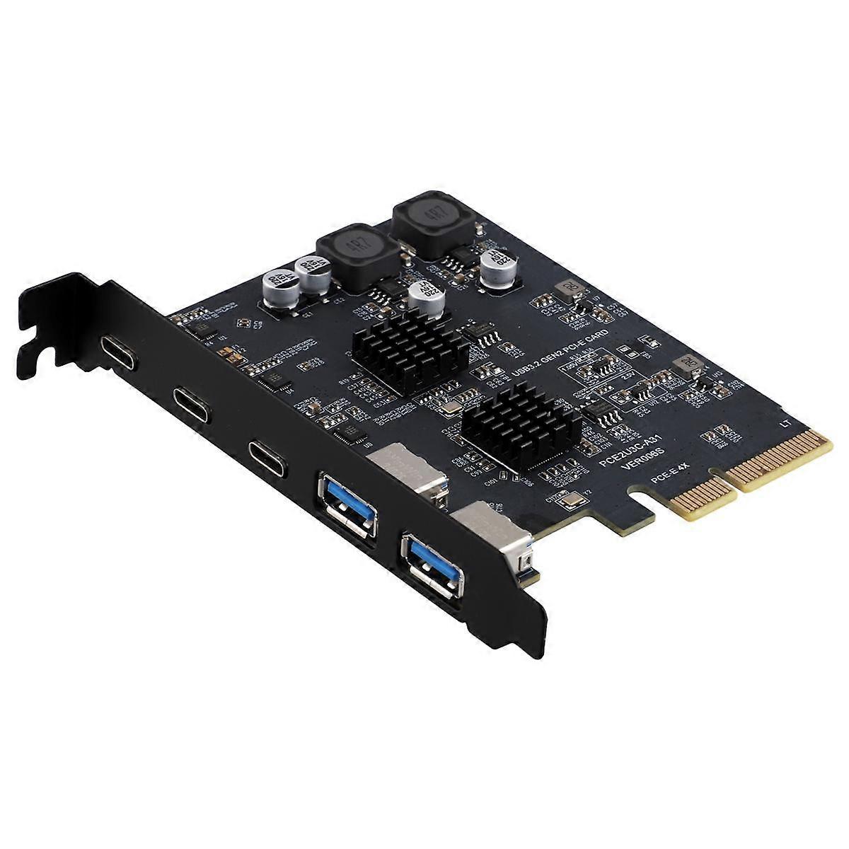 USB3.2 Expansion Card GEN2 10Gbps PCI-E 4X Adapter Card Portable TYPE-C Type-A Dual Chip Board,B
