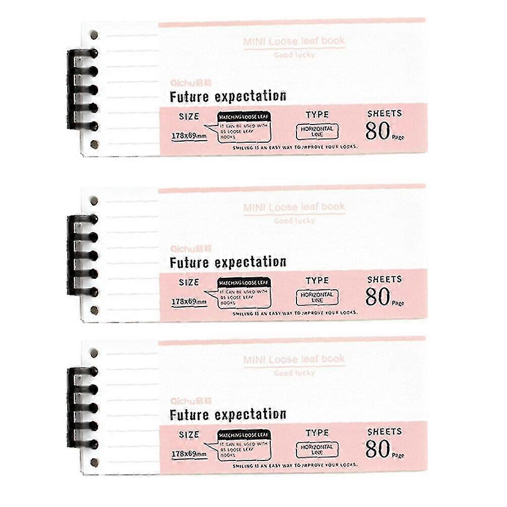 3pcs Small Notebook Schedule Planning Notepad Loose Leaf Memo Notebook Portable Memo