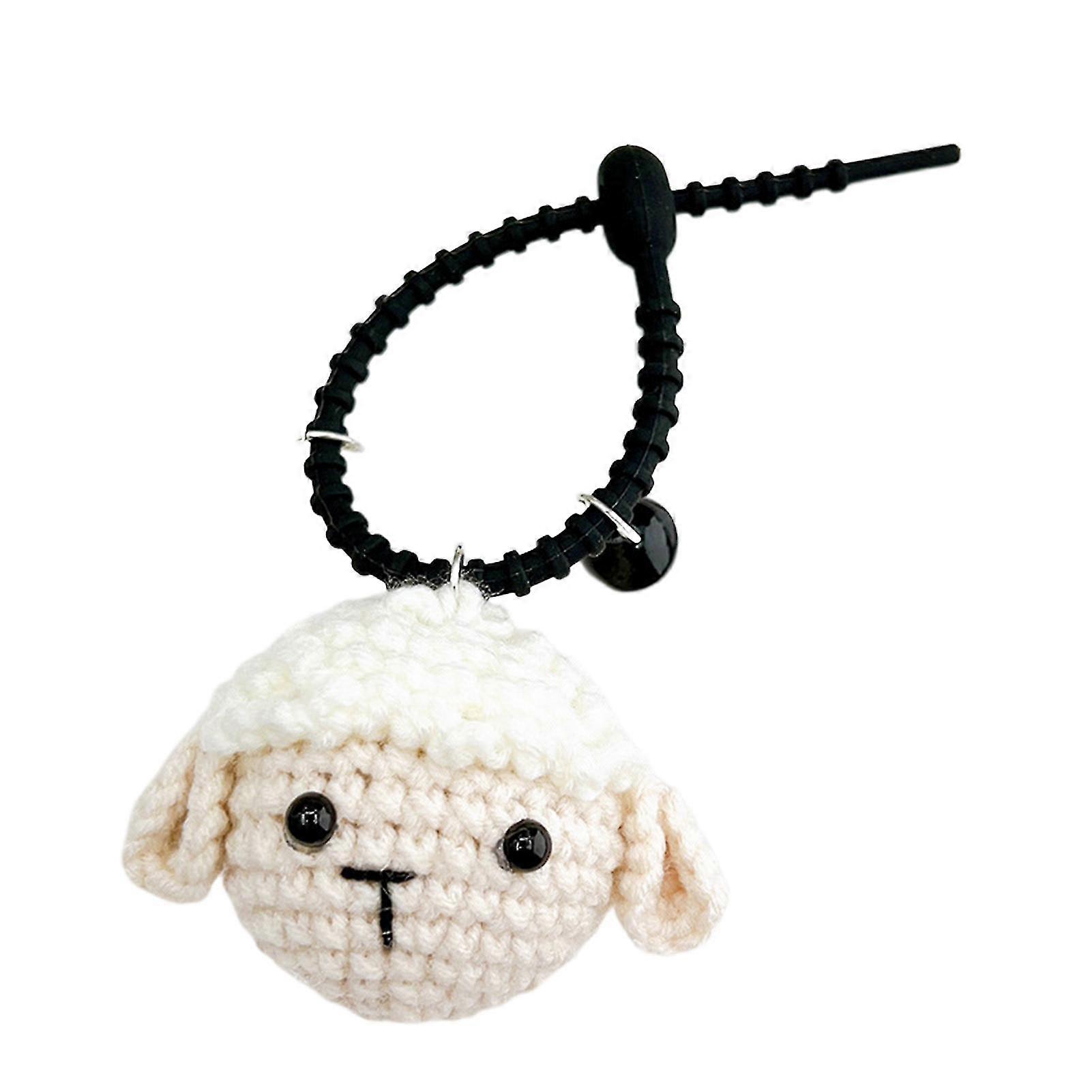 Hand Knitted Wool Lamb Keychain Pendant Cute Lamb Pendant Chain With Bell Personalized Backpack