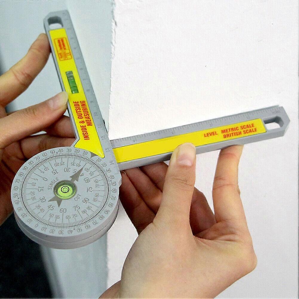 Angle Finder Miter Saw Protractor Measuring Ruler Tool 360 Goniometer Durable Plastic Gauges 190x70mm
