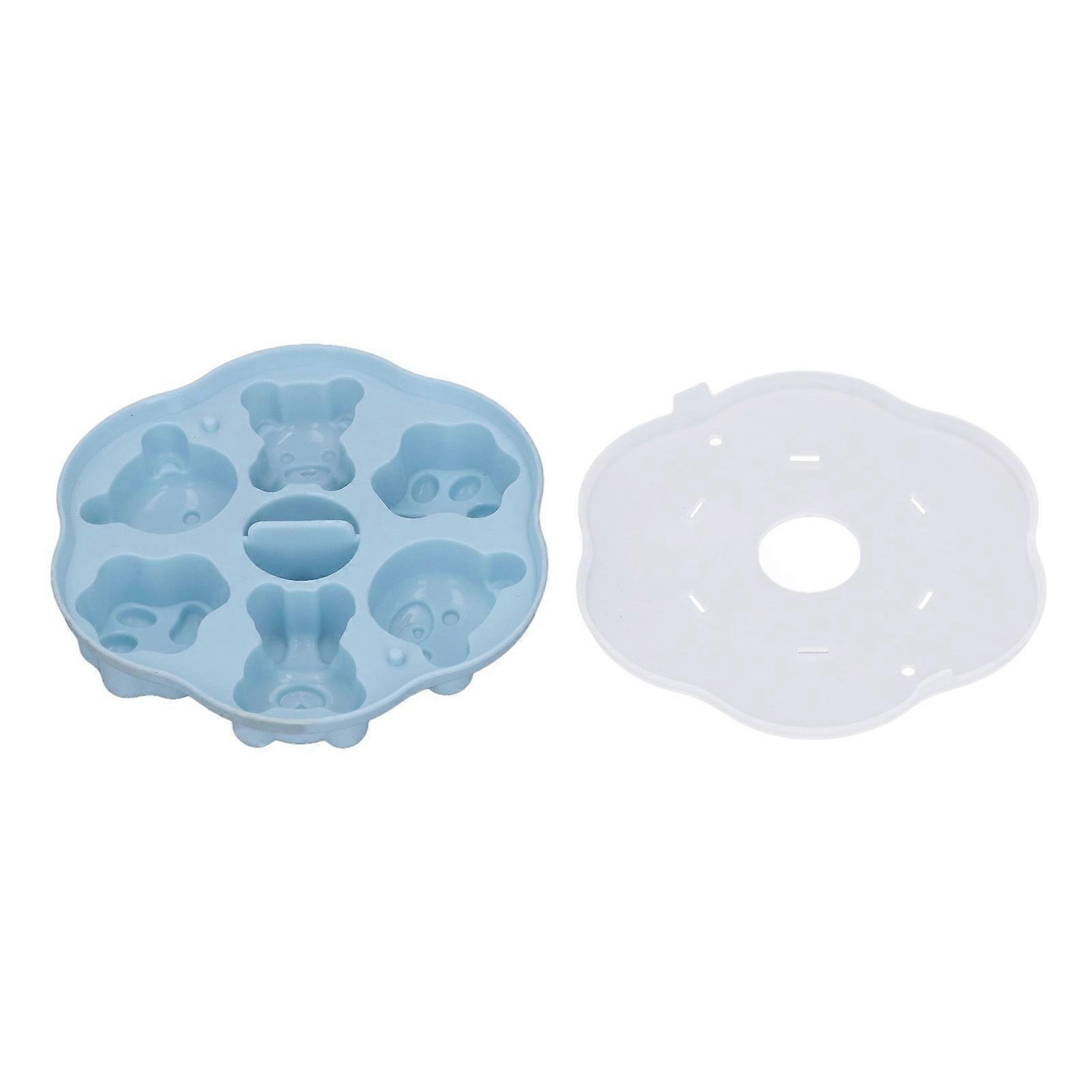 Silicone Jelly Mold for Ice Cube Cake Pudding Lovely Bear Cat Paw Design with Lid Blue