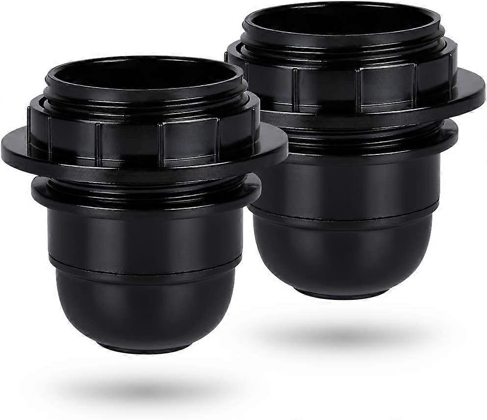 Black e27 screw socket - 2x e27 lamp socket plastic ring - e27 bulb socket - e27 bulb socket holder for ceiling and pendant lamp - e27 bulb socket
