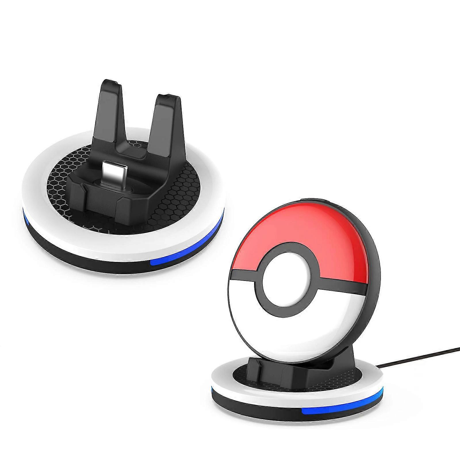 محطة شحن متوافقة مع Pokemon Go Plus + 2023 ، حامل شحن رصيف شحن LED لبوكيمون جو بلس +