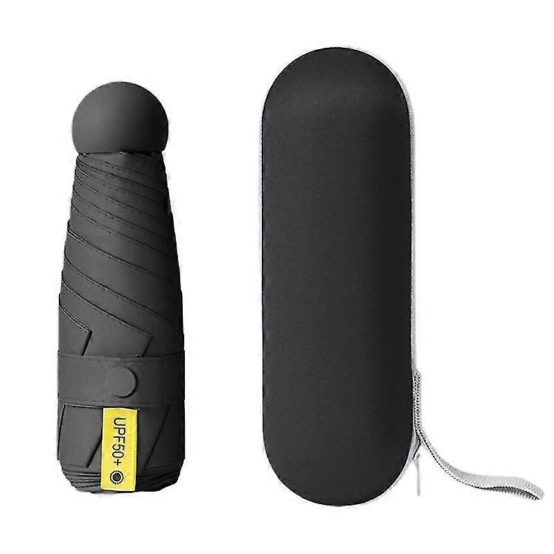 1 Set Sun Umbrella Strong Reinforced Structure Windproof Convenient Five-folding Sunny Rainy Umbrell-ZZY