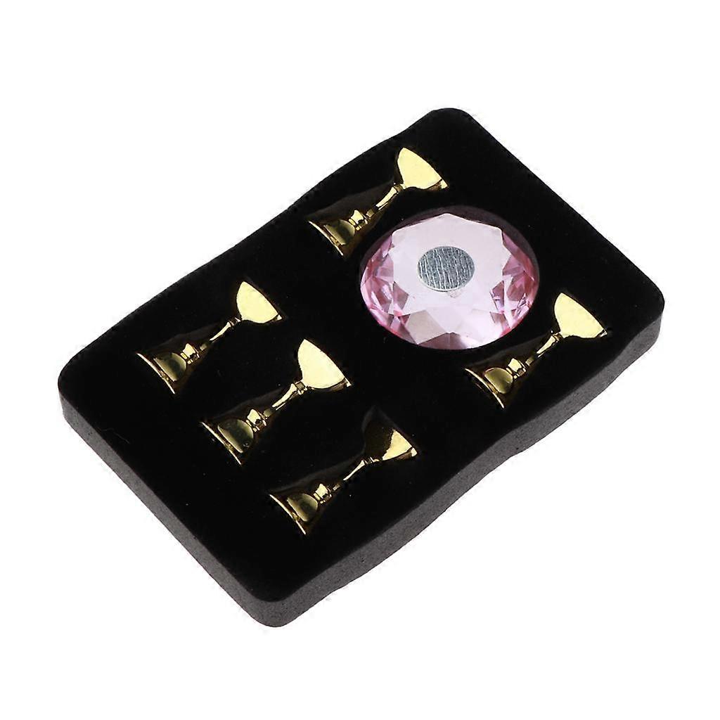 2x5pcs Nail Tip Holder Stand & Display Base for Practice Pink Crystal Base