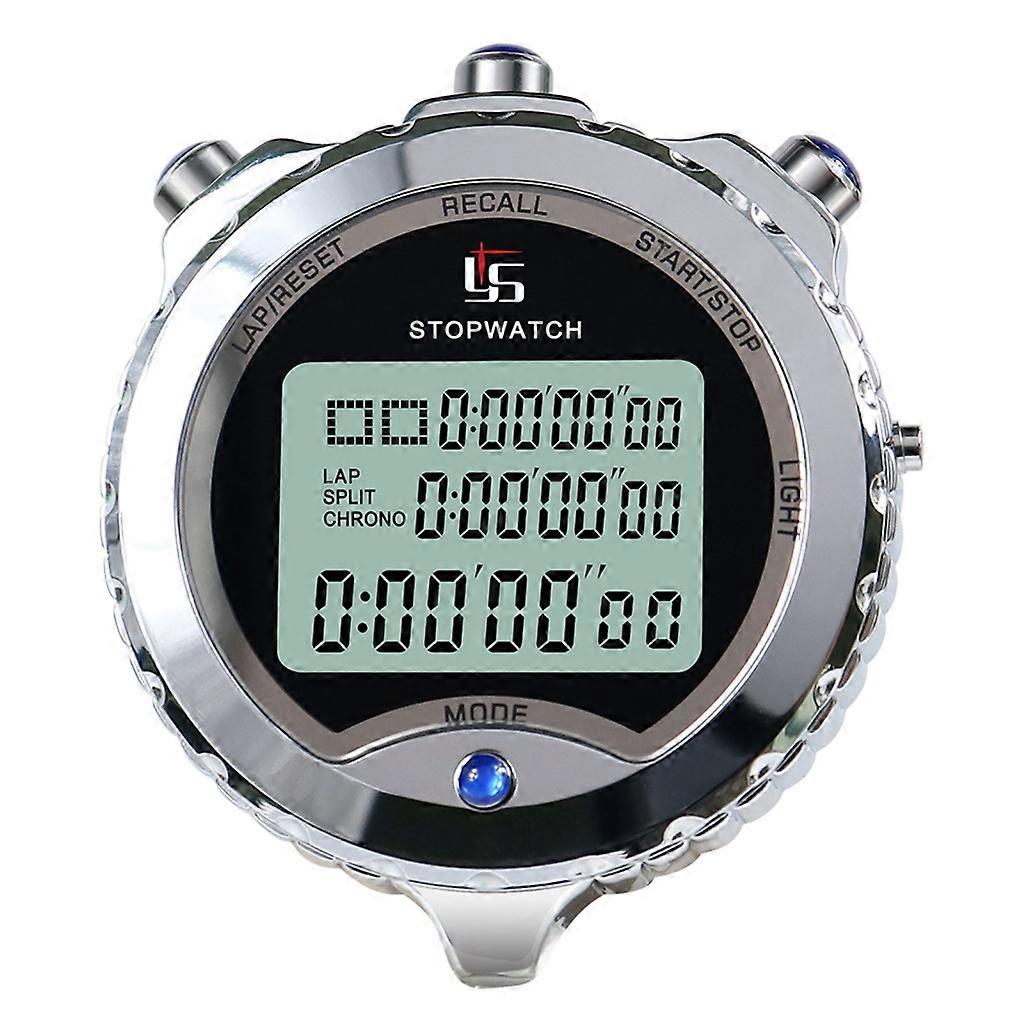 Stopwatch Sport Timer Lap Split Stopwatch with Clock Calendar Alarm, Shockproof