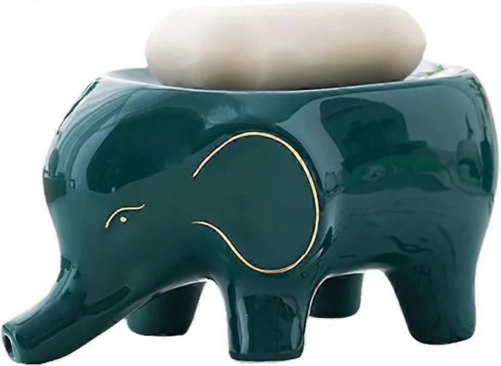 Keramisch zeepbakje, olifant zeephouder Zelflozend zeepbakje voor wastafel in de badkamer