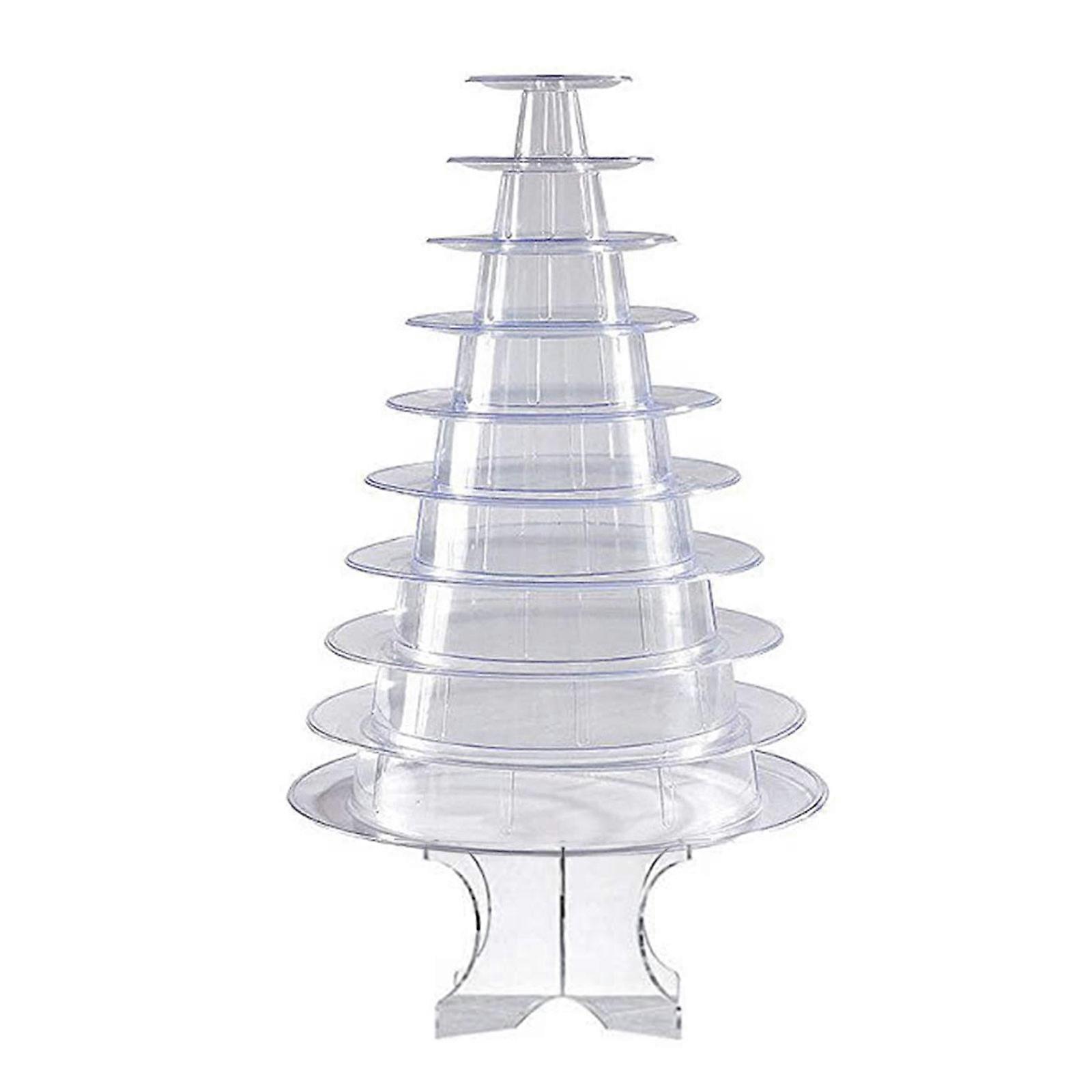 Acryl Macaron Display Rack mit Basis Cupcake Ständer 10-stöckiger Cupcake Tower