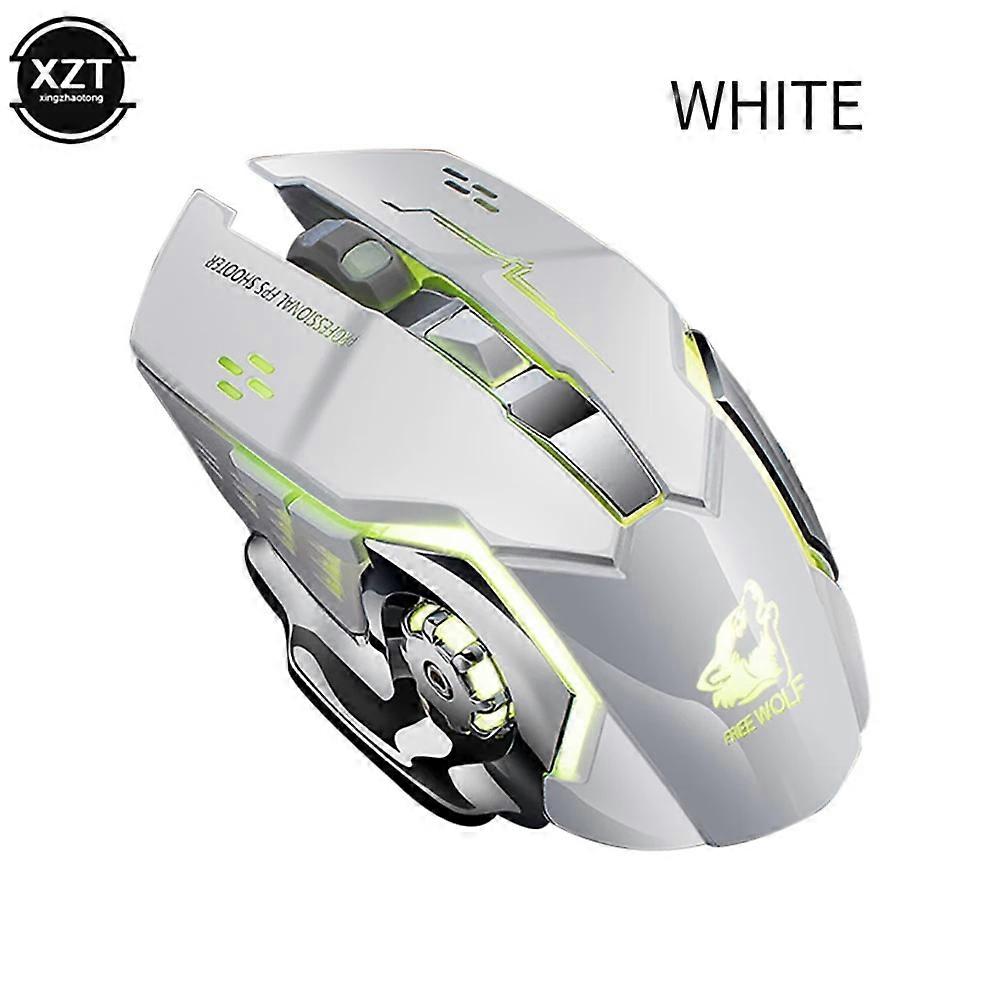 Free Wolf X8 Wireless Charging Game Mouse Mute Mouse Backlit Mechanical Mouse Ergonomic Optical Mouse for PC Laptop Desktop Mice & Trackballs