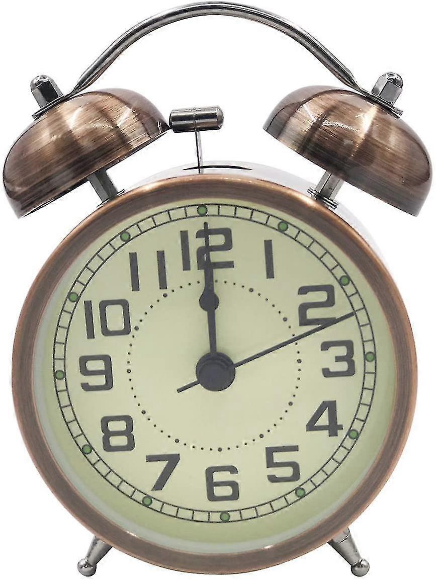 Retro Alarm Clock Morning Silent Bedside Quartz Alarm Clock