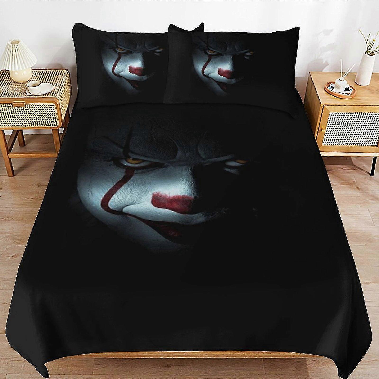 v694 Prostěradla Pennywise Povlečení Sada povlečení Pohodlné a lehké kreslené povlečení 3 kusy (1 povlak na peřinu a 2 povlaky na polštář) Prostěradla c