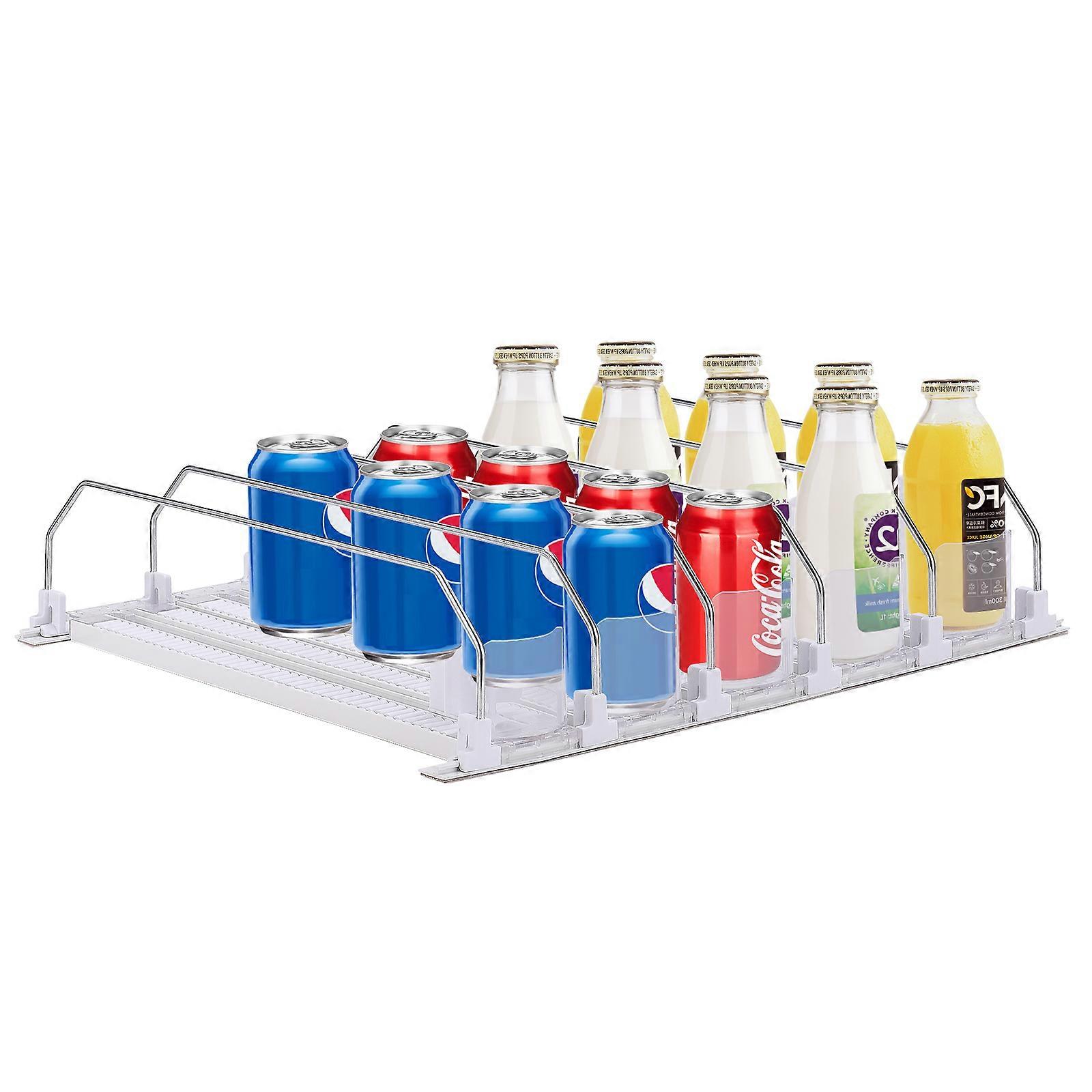 Drink Pusher Tray Rack Fast Pusher Glide Shelf Automatic Replenishment Pusher Can Organizer For Fridge-holds
